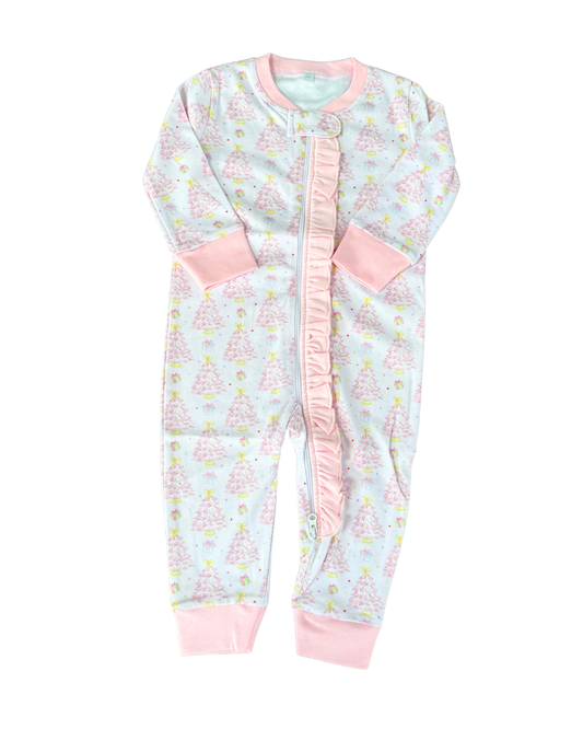 Christmas Tree Jammies- Girls One Piece