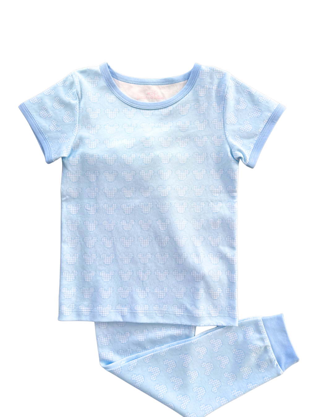 Blue Gingham Mouse Short Sleeve/Long Pant Jammies