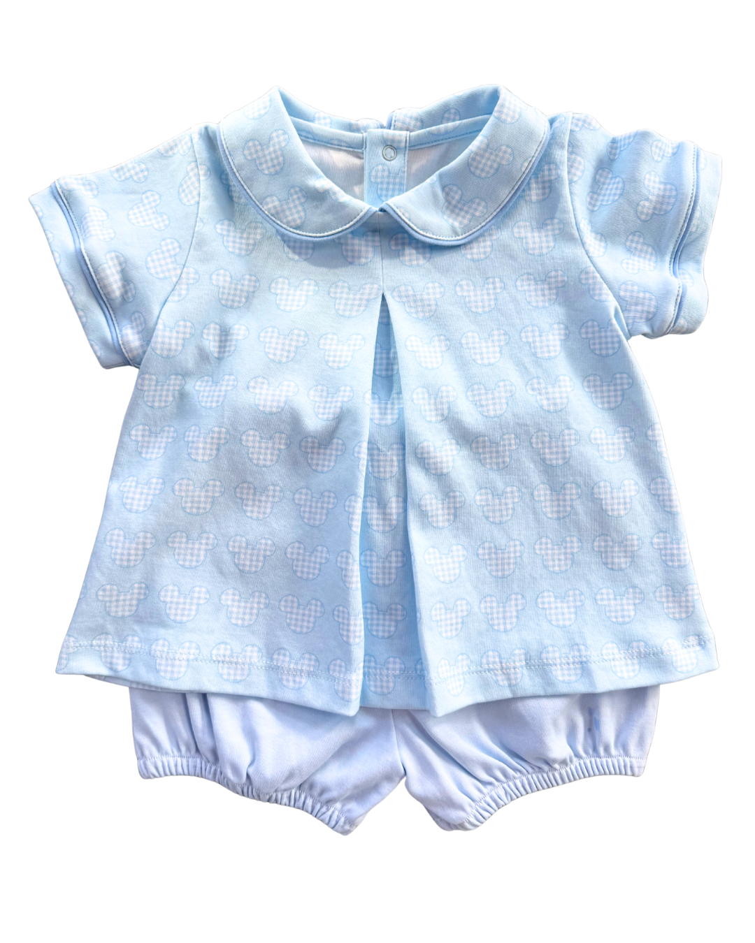 Blue Gingham Mouse Rory Diaper Set