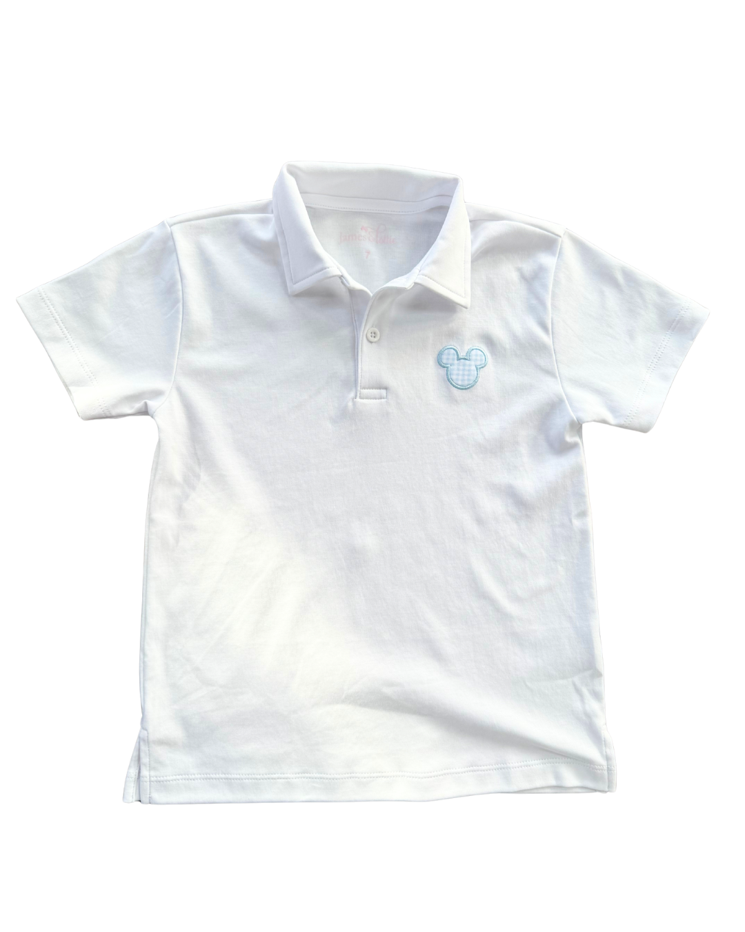 Blue Gingham Mouse Polo Shirt