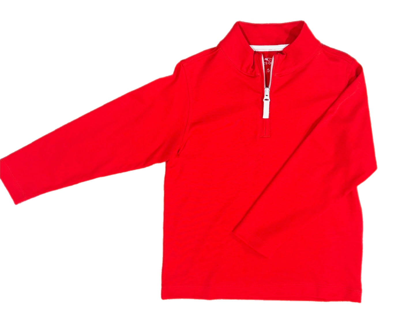 Boys Basics Samuel Zip Up, Red w/ White Accents