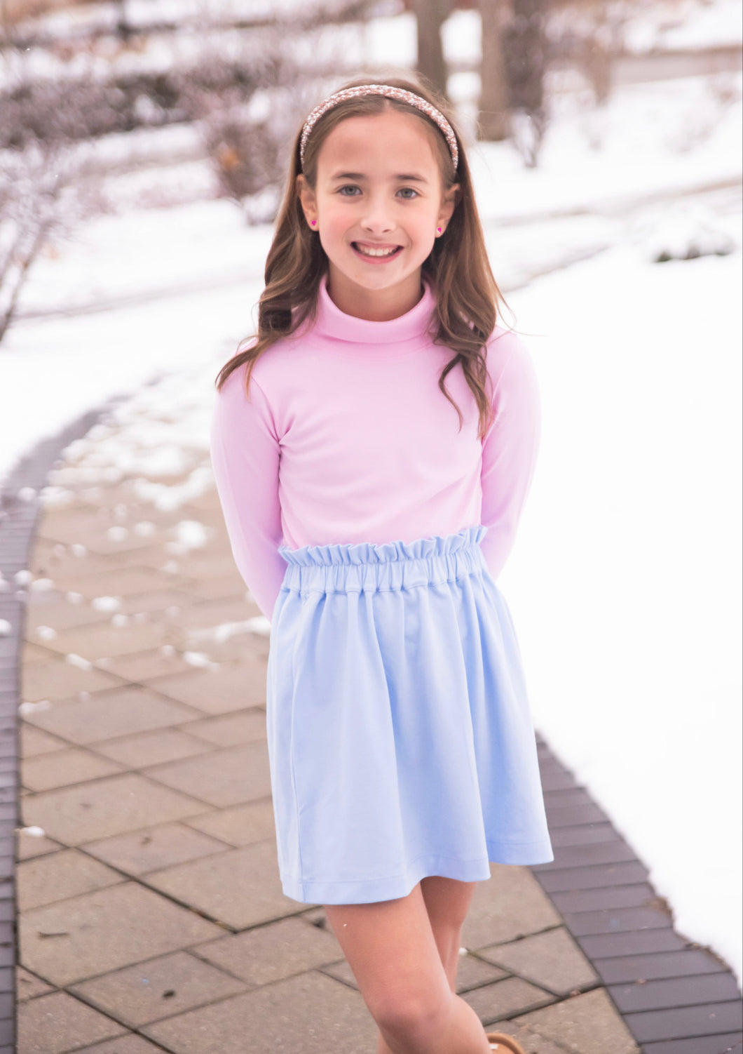 Basics Blakely Knit Skirt, Light Blue