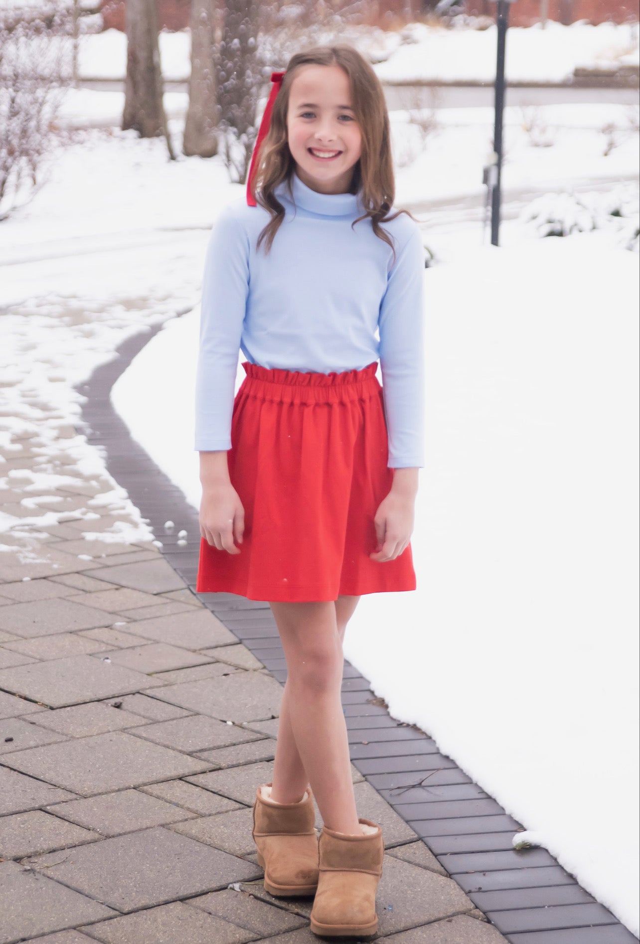Basics Blakely Knit Skirt, Red