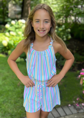 Daphne Romper, Stripe Knit (Ready to Ship)