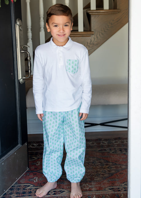 Carter Pant Set, Gingham Christmas Tree
