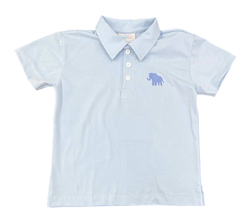 Light Blue Polo w/ Elephant EMB (Ready to Ship)