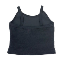 Athleisure Short Ribbed Top, Black (Ready to Ship)