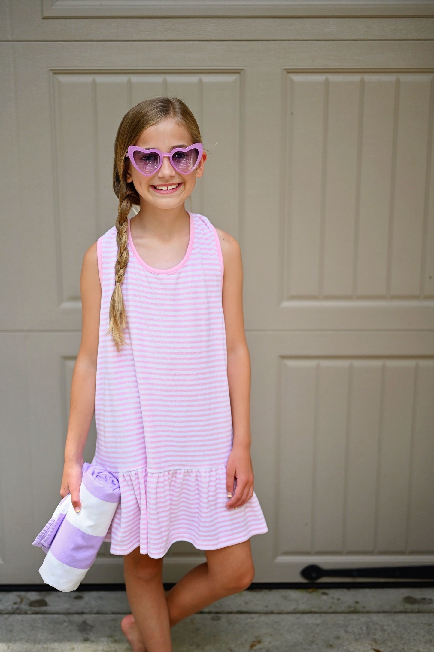Pink Stripe- Light Pink Terrycloth Coverup online