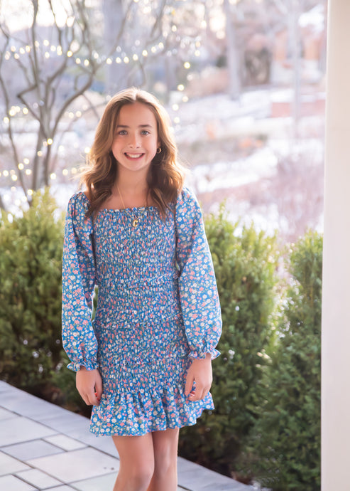 Smocked Dress, Fall Floral BE