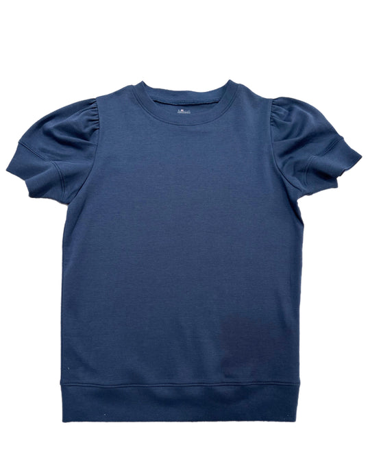 Navy Puff Short Sleeve Top BE