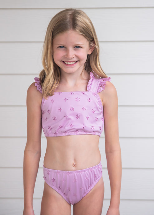 Two Piece Swim, Lavender Eyelet BE