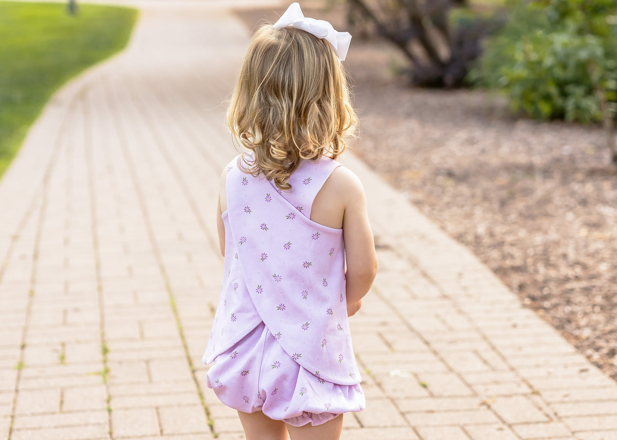 Sammy Knit Bloomer/Banded Short Set, Lavender Floral