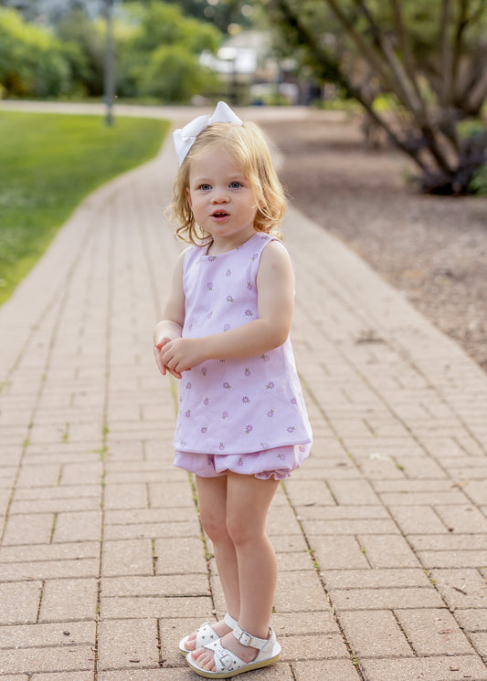 Sammy Knit Bloomer/Banded Short Set, Lavender Floral