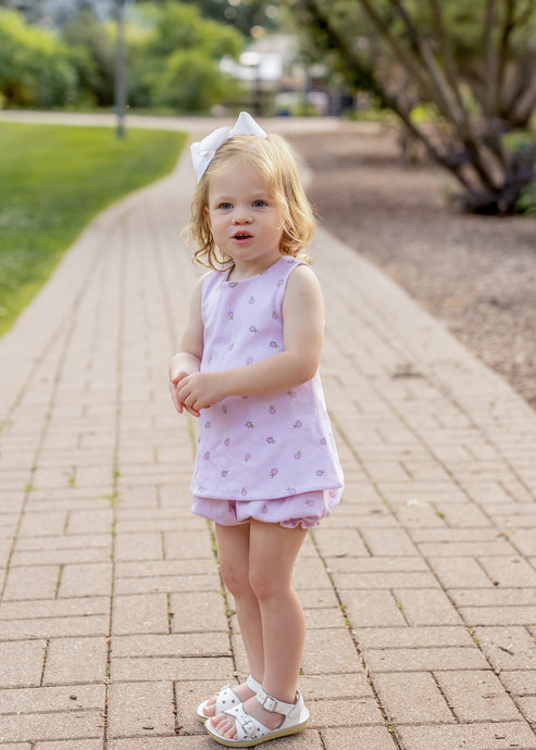 Sammy Knit Bloomer/Banded Short Set, Lavender Floral