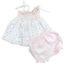 Libby Bloomer/Banded Short Set, Strawberry Swiss Dot