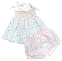 Libby Bloomer/Banded Short Set, Strawberry Swiss Dot