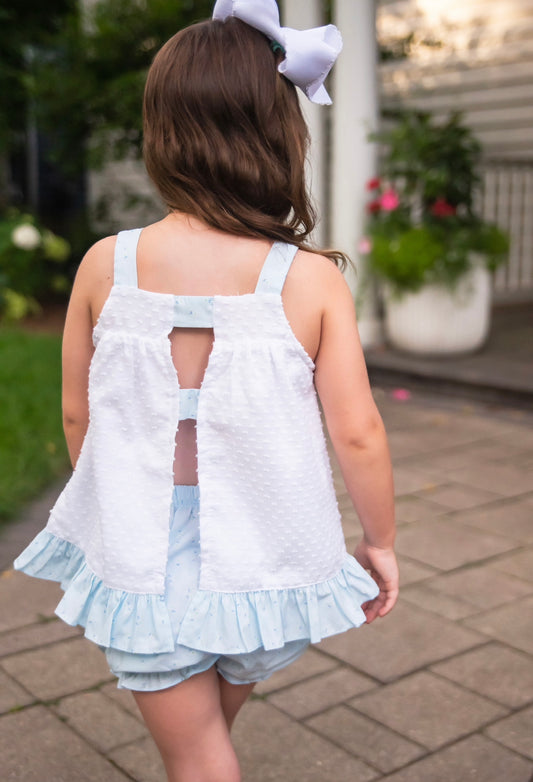 Maggie Bloomer/Banded Short Set, Blue Daisy