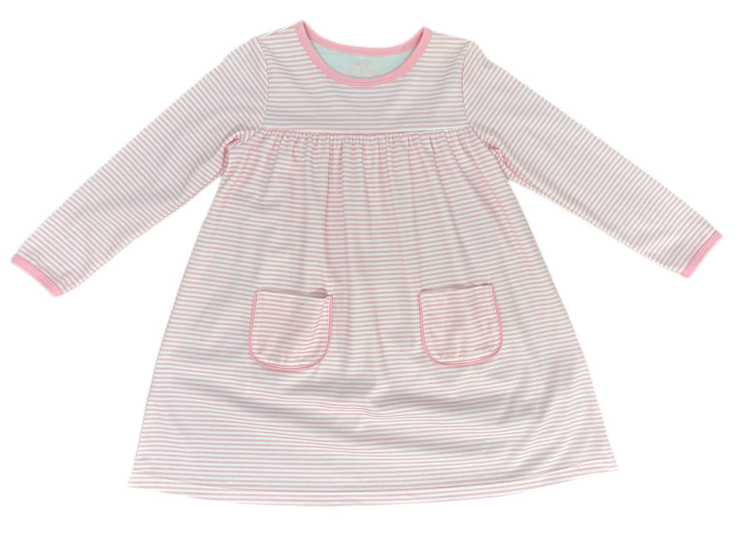 Basics Lennon Knit Dress, Pink Stripe