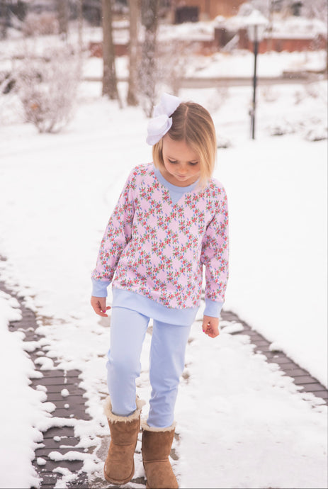 Sidney Knit Sweatshirt, Christmas Floral