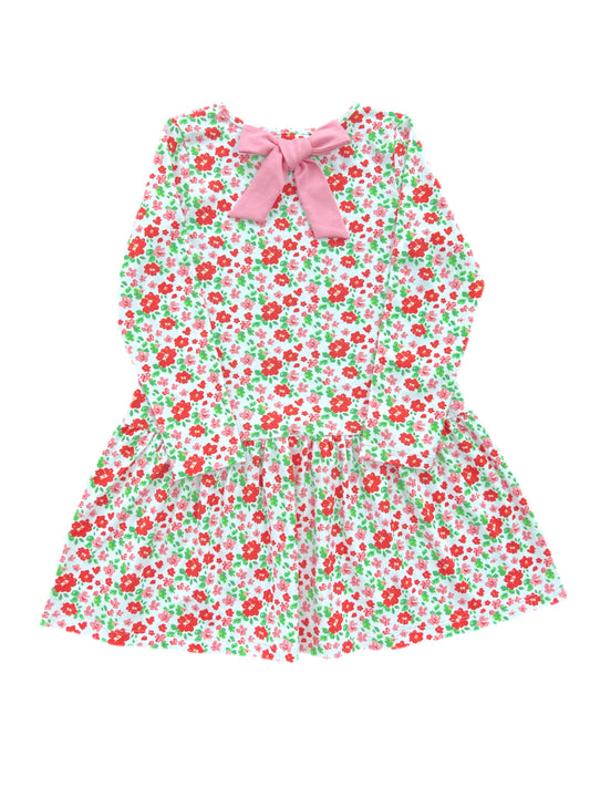 Loren Knit Dress - Red & Pink Floral (Ready to Ship)
