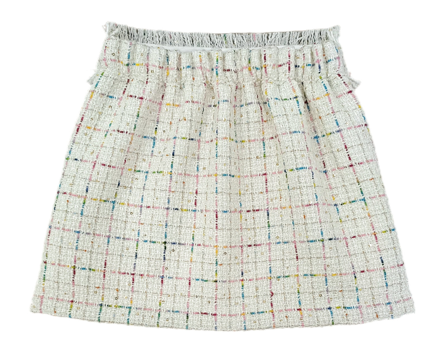 Flat Front Skirt, Multi Color Tweed BE (Ready to Ship)