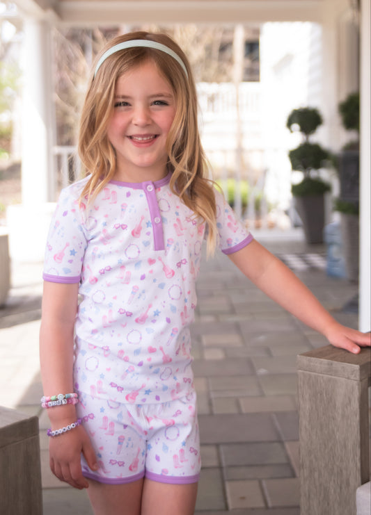 Two Piece Short Jammie Set, Lotties Version (Ready to Ship)