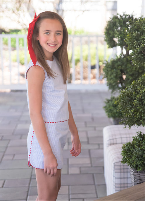 Layla Skirt Set, Patriotic Seersucker