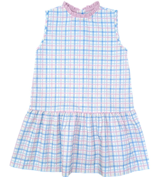 Sydney Dropwaist Dress, Pastel Plaid (Ready to Ship)