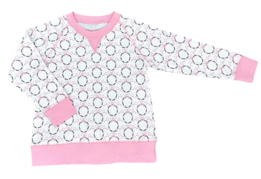 Sidney Sweatshirt, Pink Wreath Knit (Ready to Ship)