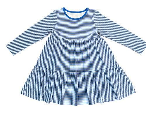 Basics Brynn Knit Dress, Royal Blue Stripe