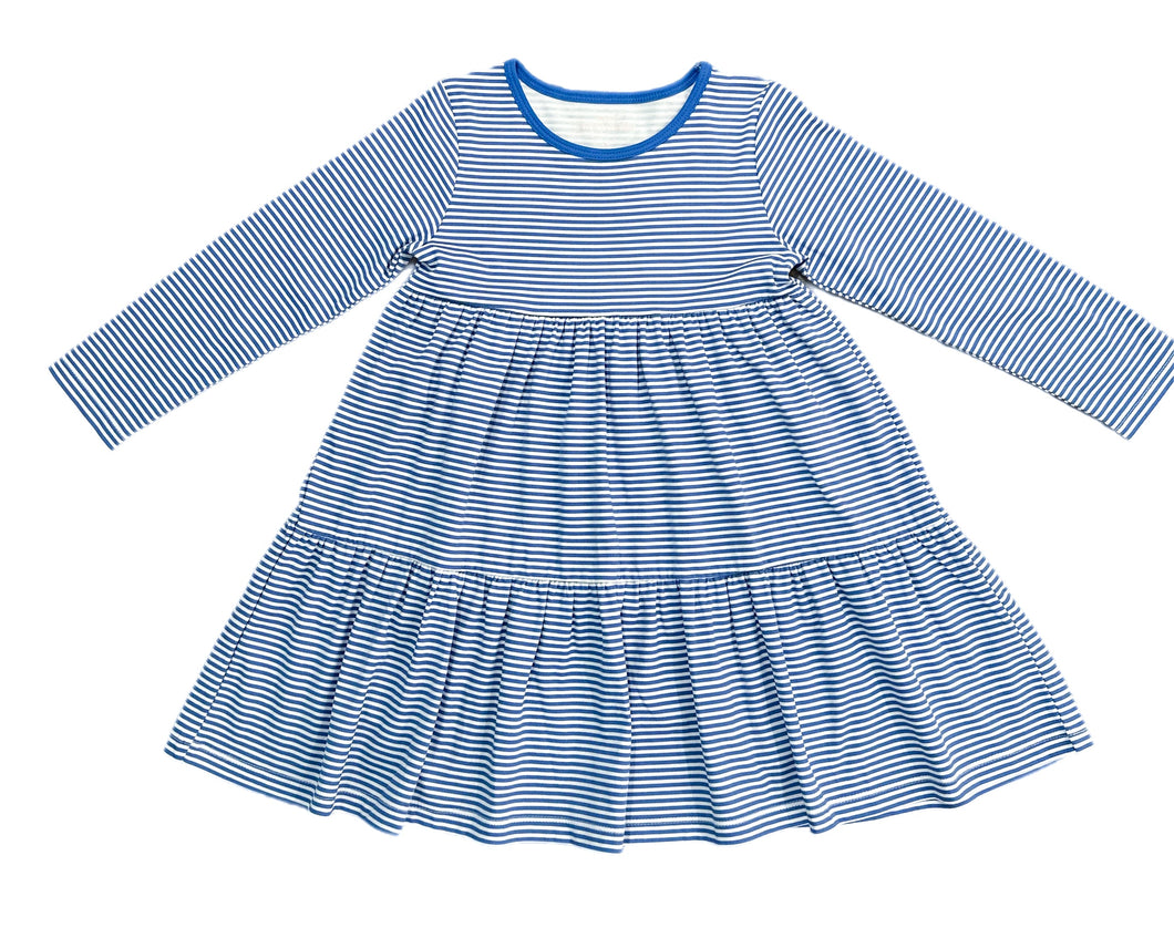 Basics Brynn Knit Dress, Royal Blue Stripe