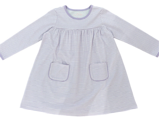 Basics Lennon Knit Dress, Lavender Stripe