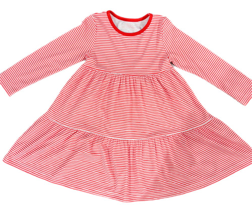 Basics Brynn Knit Dress, Red Stripe