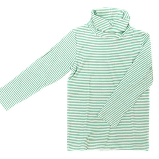Boys Basics Tripp Turtleneck, Green Stripe