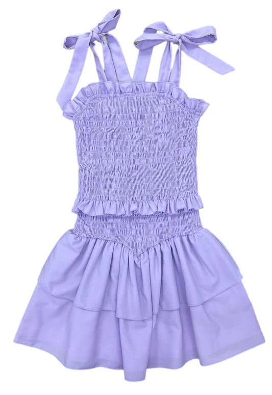 Smocked Woven Dress BE, Lavender (Ready to Ship)