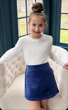 Navy Quilted Skirt