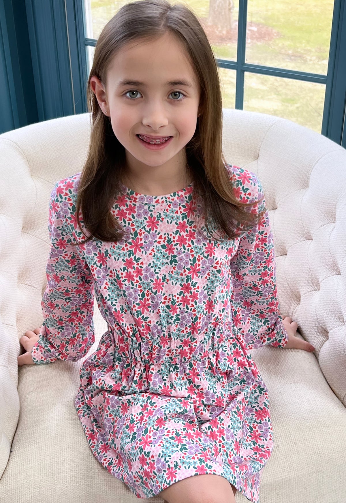 Bright Floral Pima Knit Dress