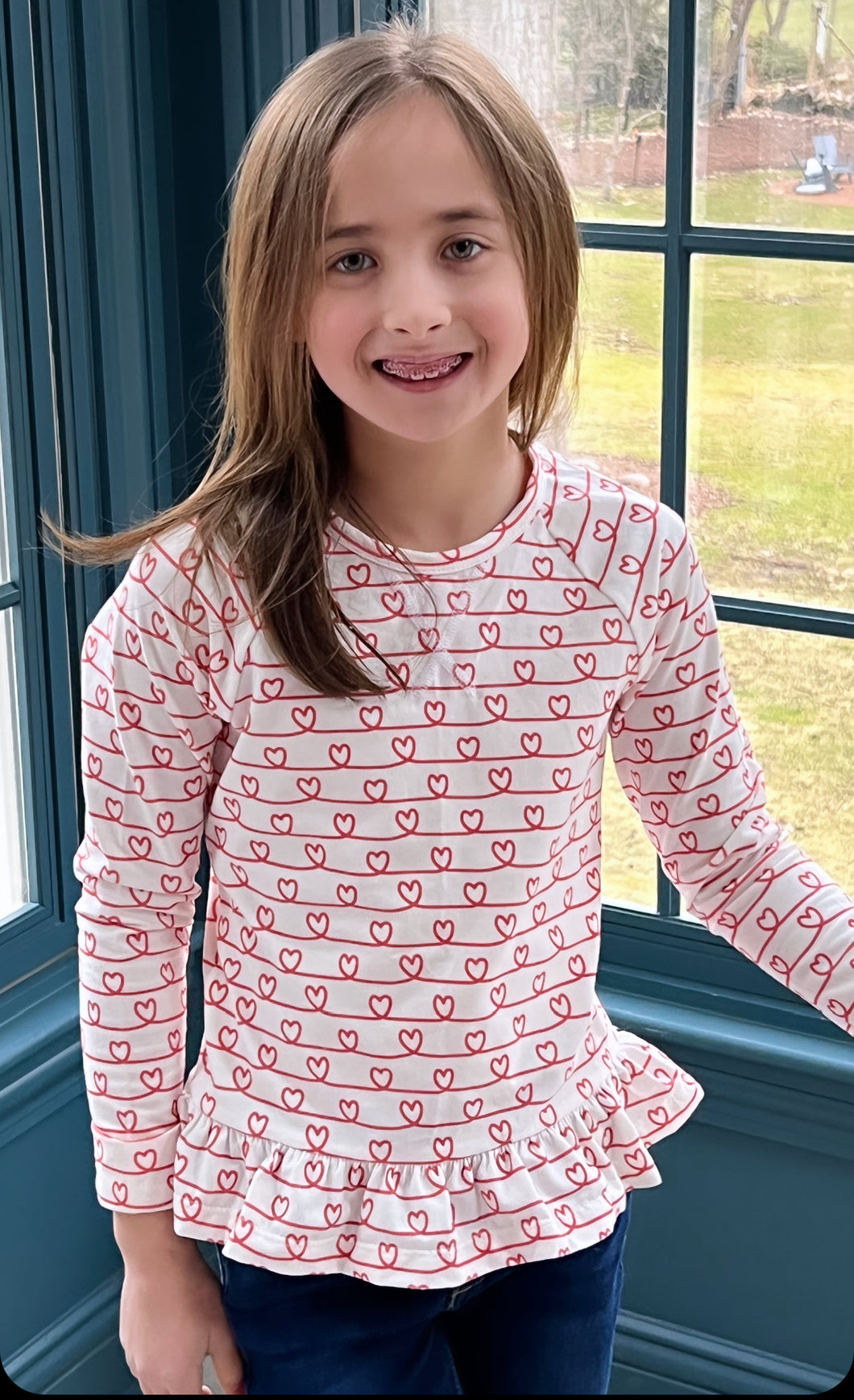 Long Sleeve Hearts Top