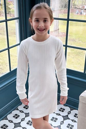 Cable Knit Dress, Cream (Ready to Ship)