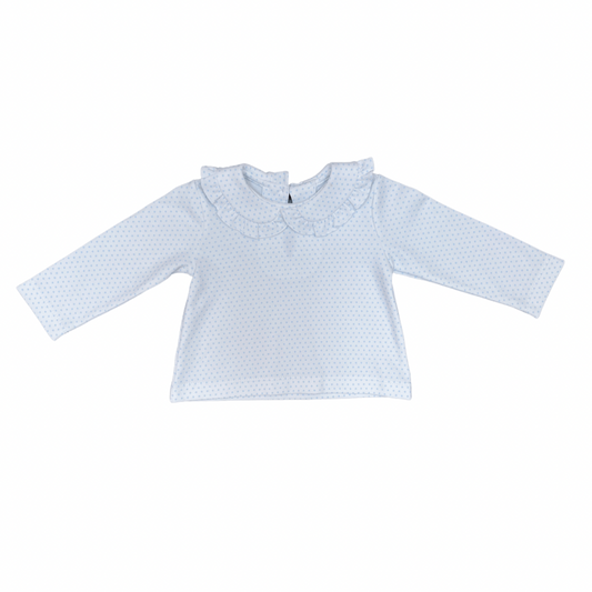 Pima Peter Pan Collar Top, White