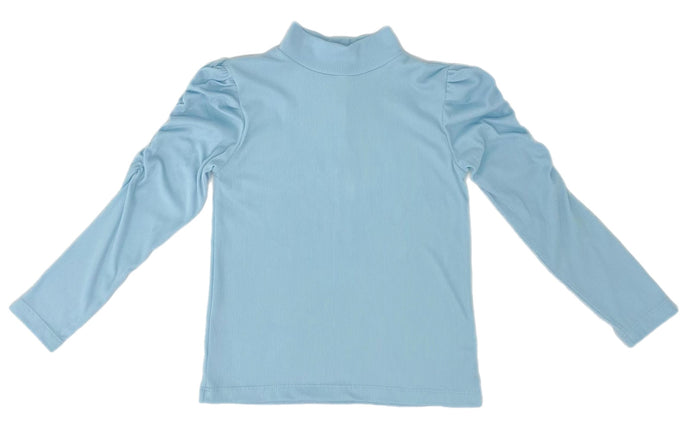 Long Sleeve Ribbed Top, Light Blue