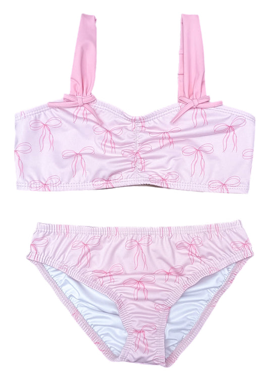 Pink Bows Swim Collection- Two Piece Swim