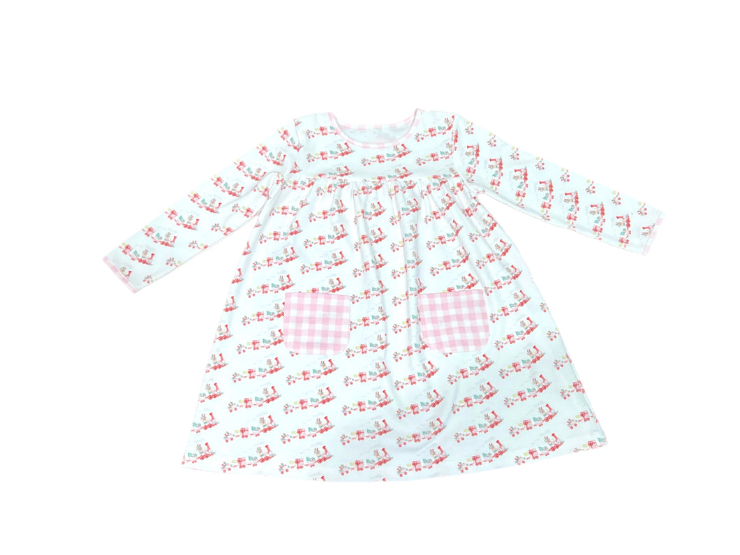 Lennon Pocket Dress, Christmas Train