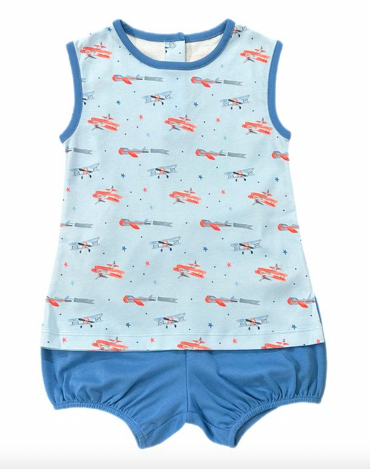 Airplane Knit- Sleeveless Rory Diaper Set online