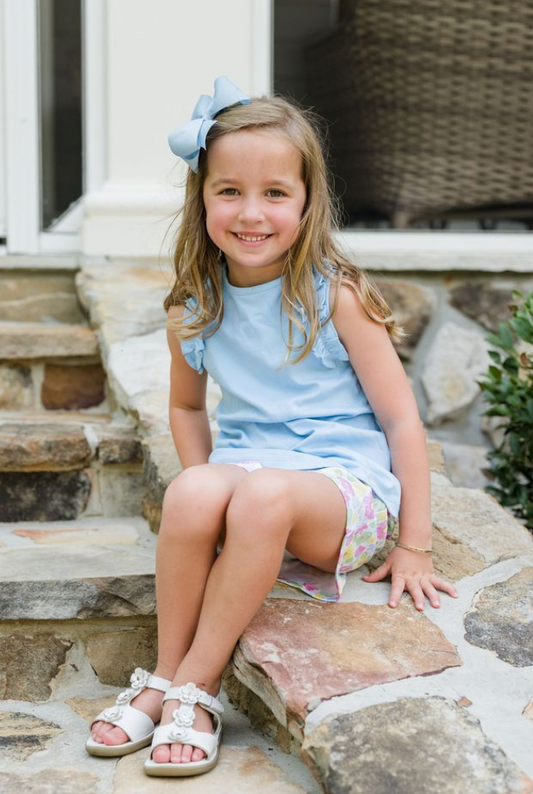 Ruffle Sleevless Top Light Blue  , Blossoms and Blooms, product