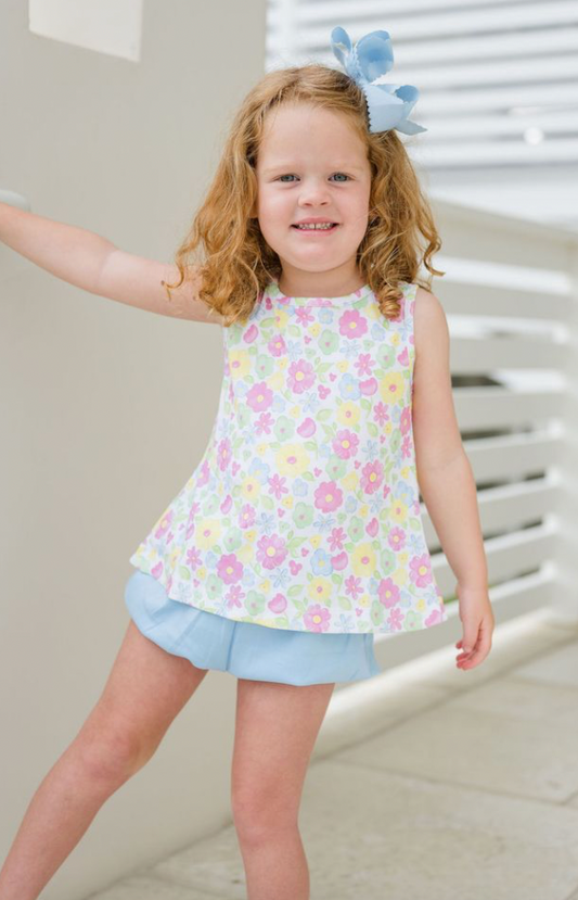 Kinley Ruffle Short Set, Blossoms and Blooms, product
