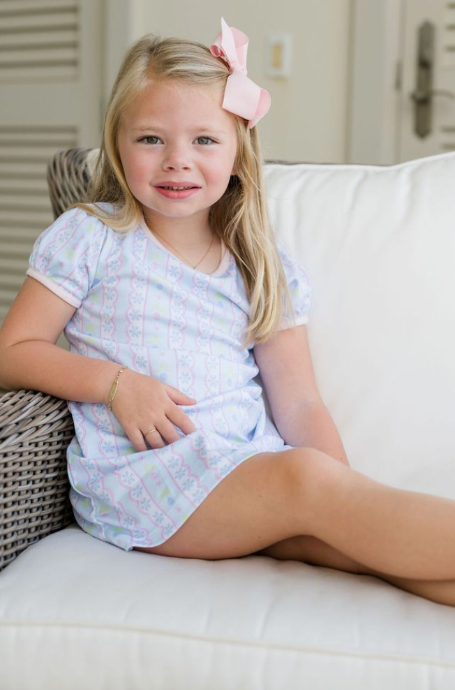 Play Dress, Blue Floral Scallop, product
