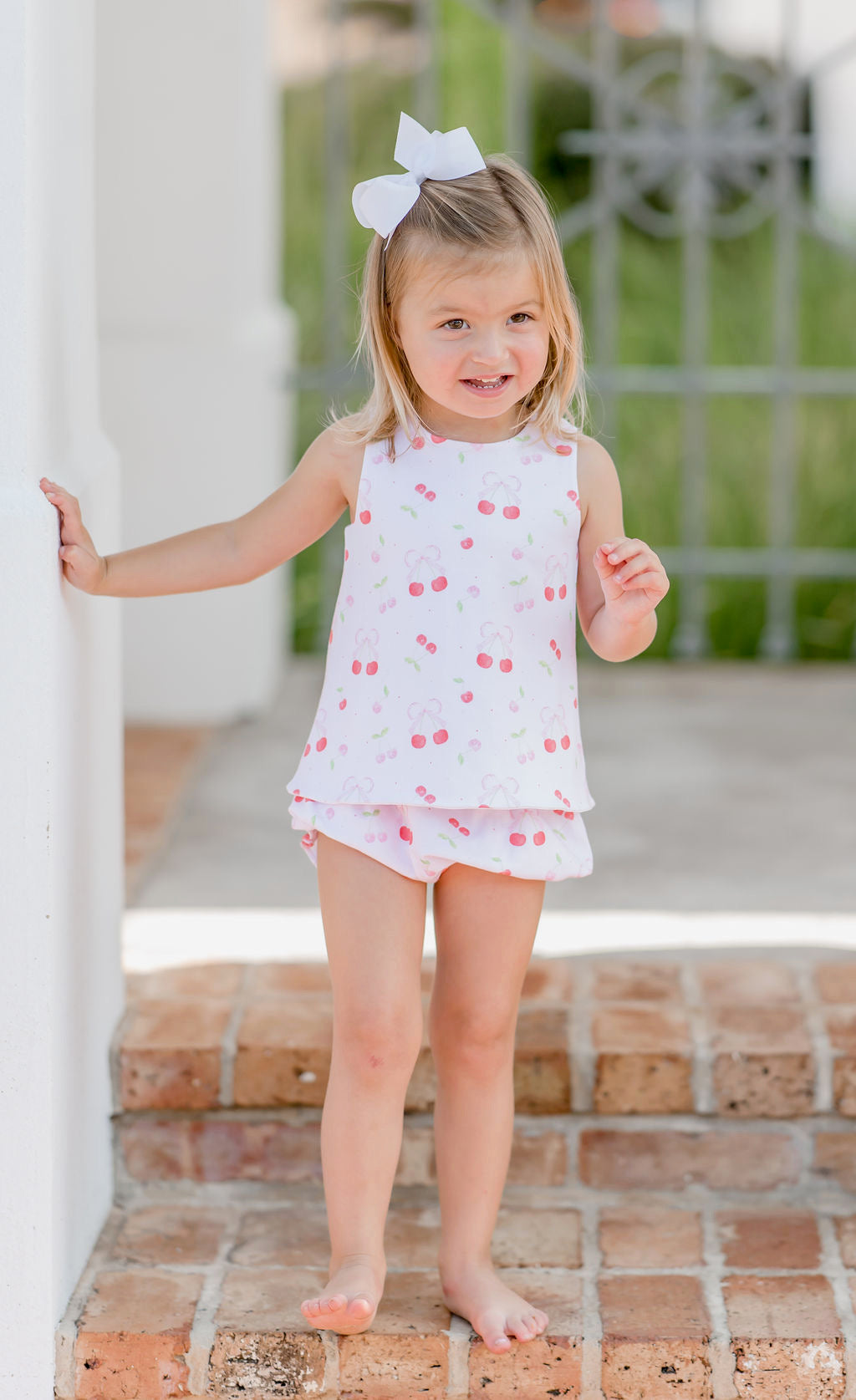 Sammy Knit Bloomer/Banded Short Set, Cherry on Top
