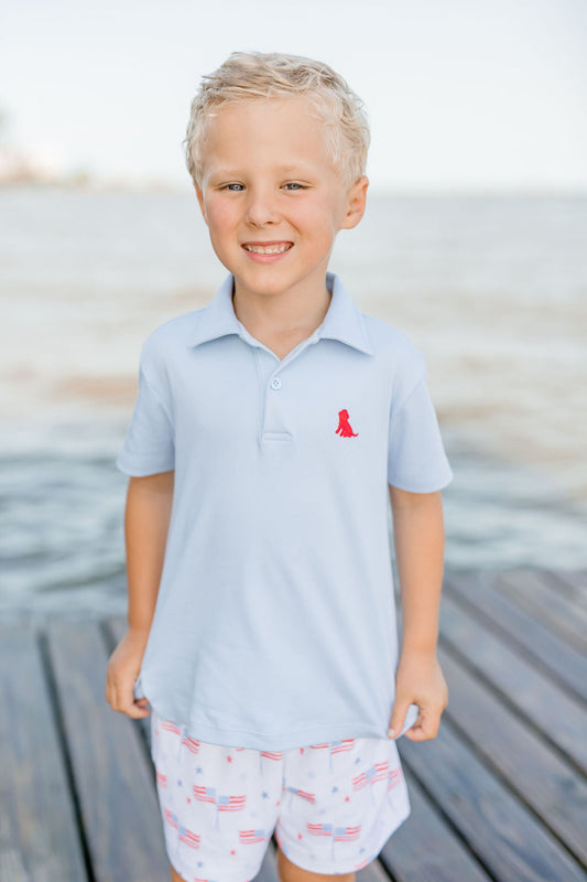 Light Blue Polo Red Puppy, Our Country (Ready to Ship)