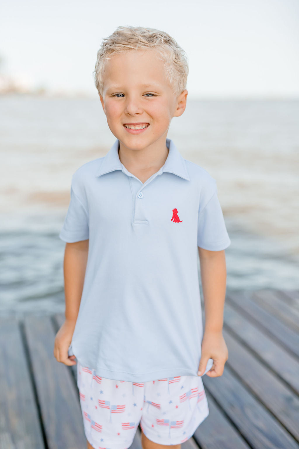 Light Blue Polo Red Puppy, Our Country (Ready to Ship)